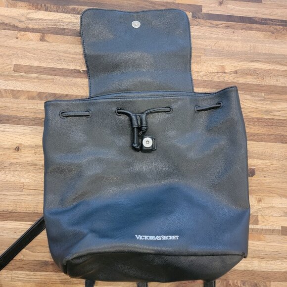 Victoria Secret Black Faux Leather Backpack - Picture 8 of 12